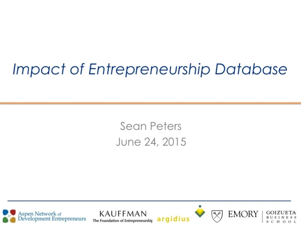Impact of Entrepreneurship Database