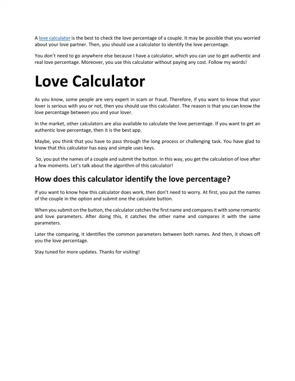love Calculator