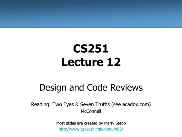 CS251 Lecture 12
