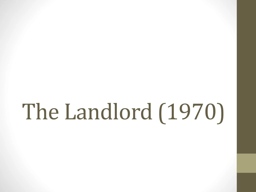 the landlord 1970