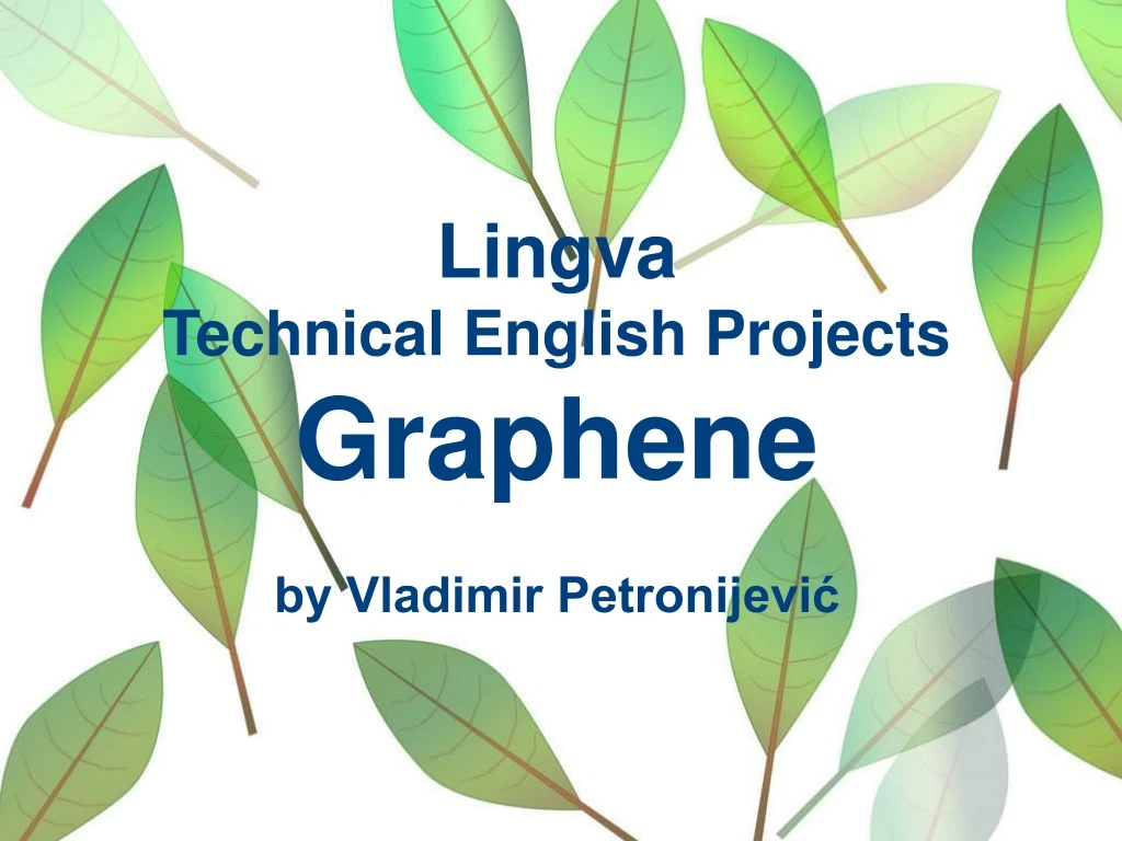 lingva technical english projects graphene
