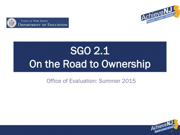 SGO 2.1 On the Road to Ownership