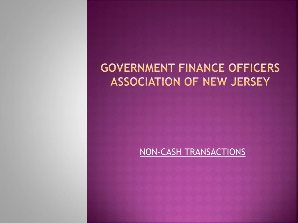 government finance officers association of new jersey