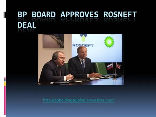 bp holdings - BP Raad Keurt Rosneft Overeenkomst Goed