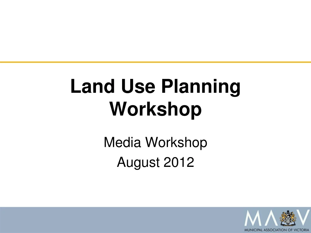 land use planning workshop