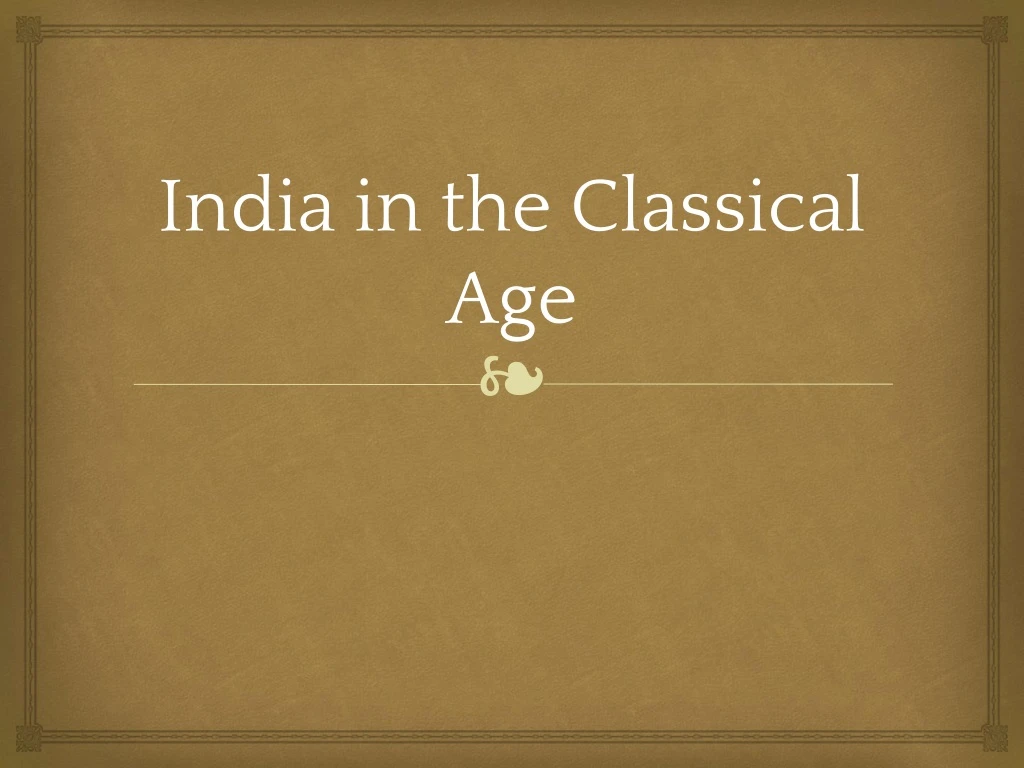 india in the classical age