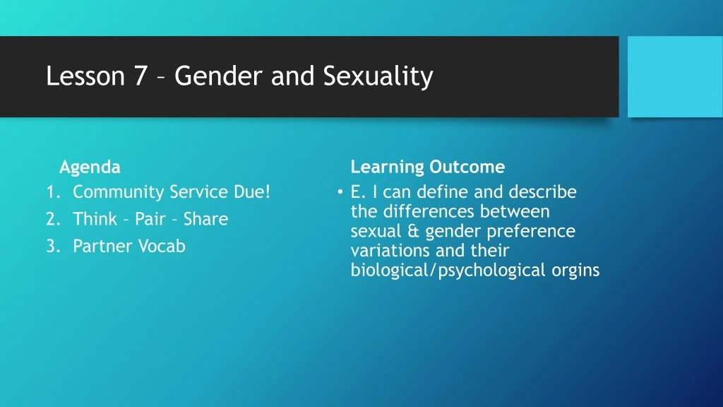 lesson 7 gender and sexuality
