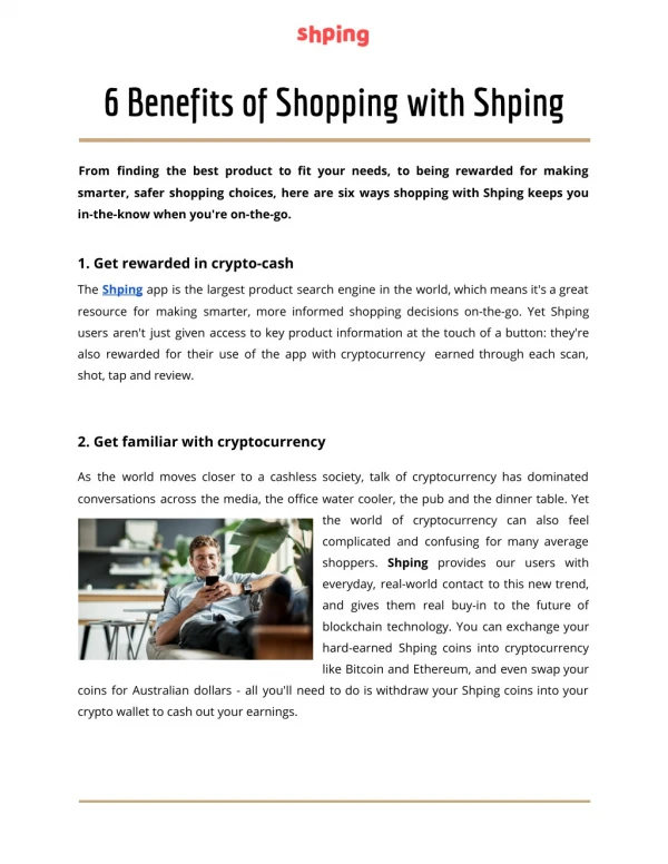 6 Benefits of Shopping with Shping