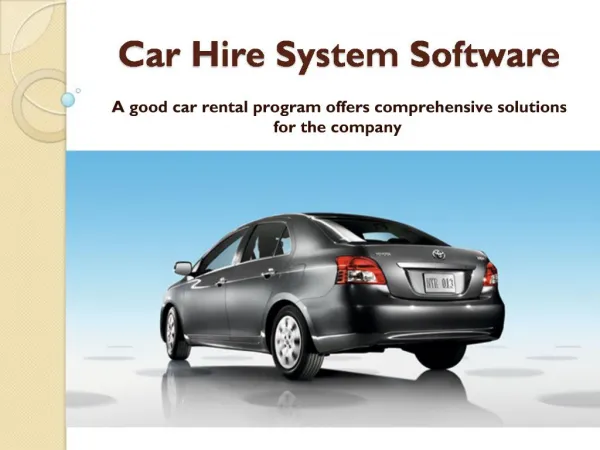 Car rental solutions