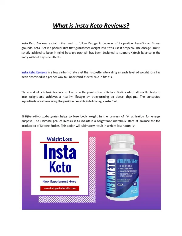 Insta Keto Review | Insta Keto Reviews