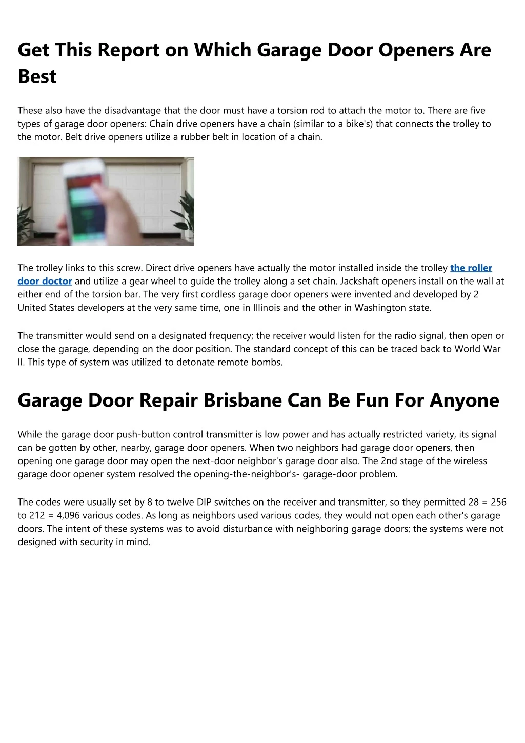 get this report on which garage door openers