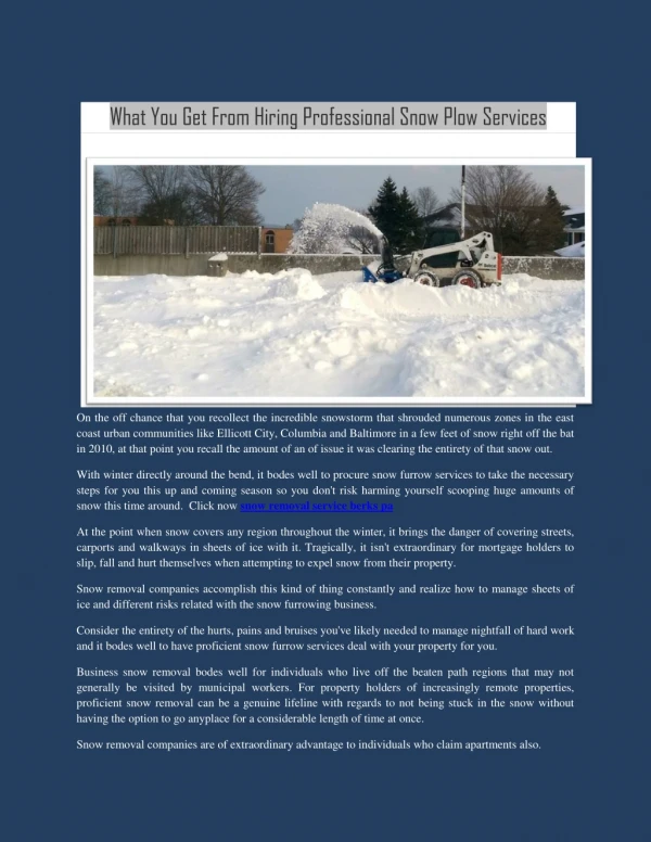 snow plowing service west lawn pa