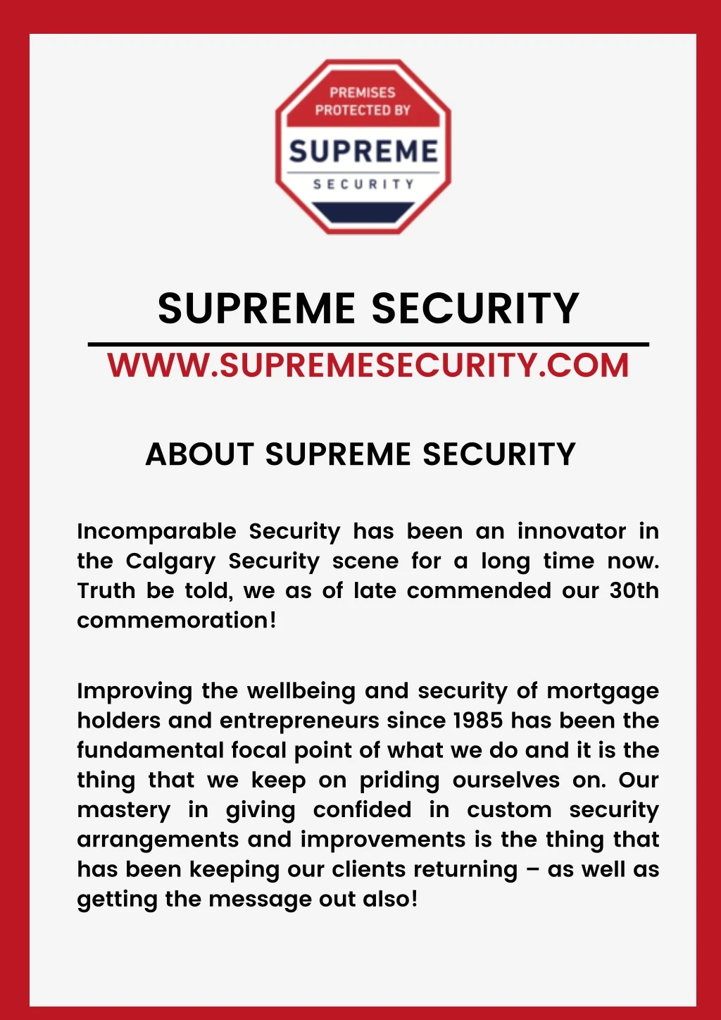 supreme security www supremesecurity com