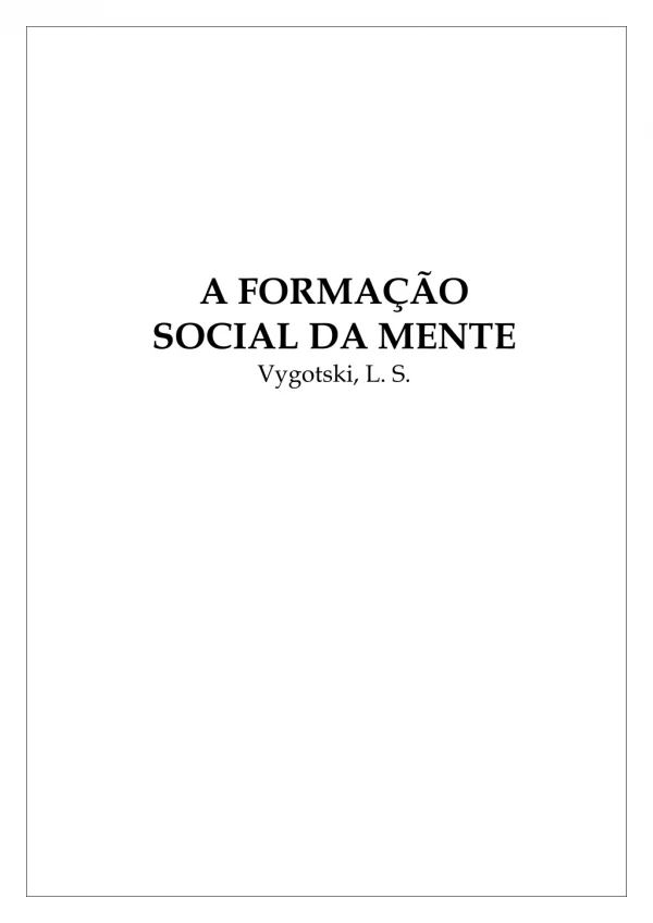 a formaçao social da mente