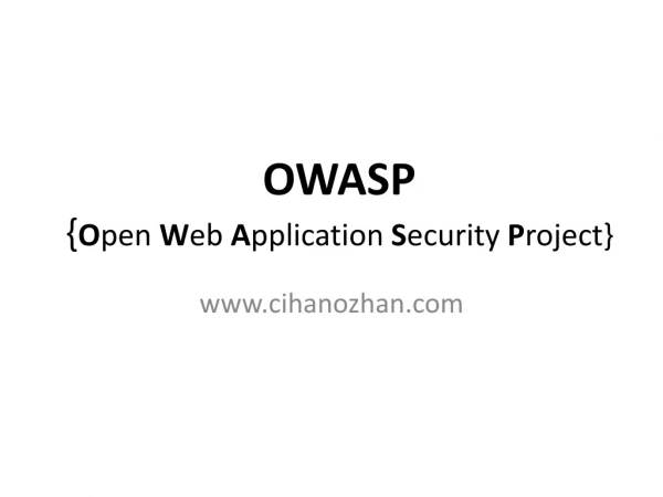 Güvenli Yazılım Geliştirme : OWASP