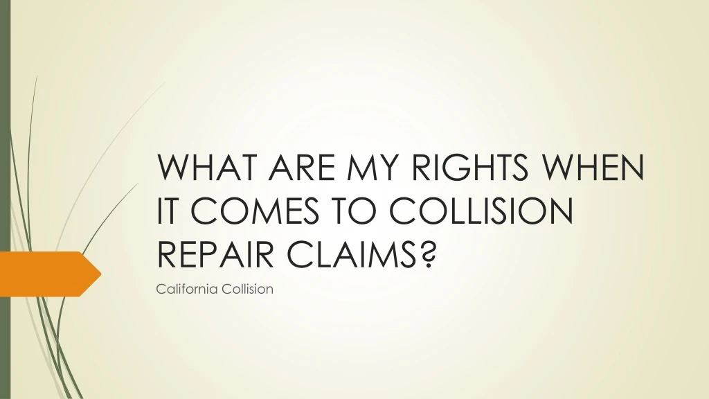 what are my rights when it comes to collision