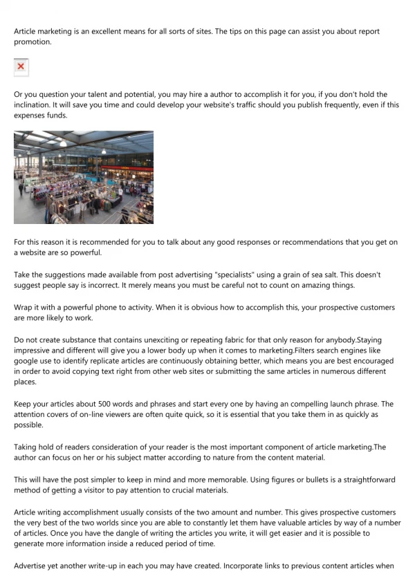 article marketing is an excellent means