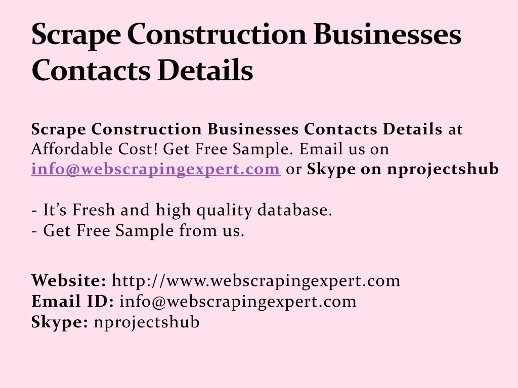 scrape construction businesses contacts details