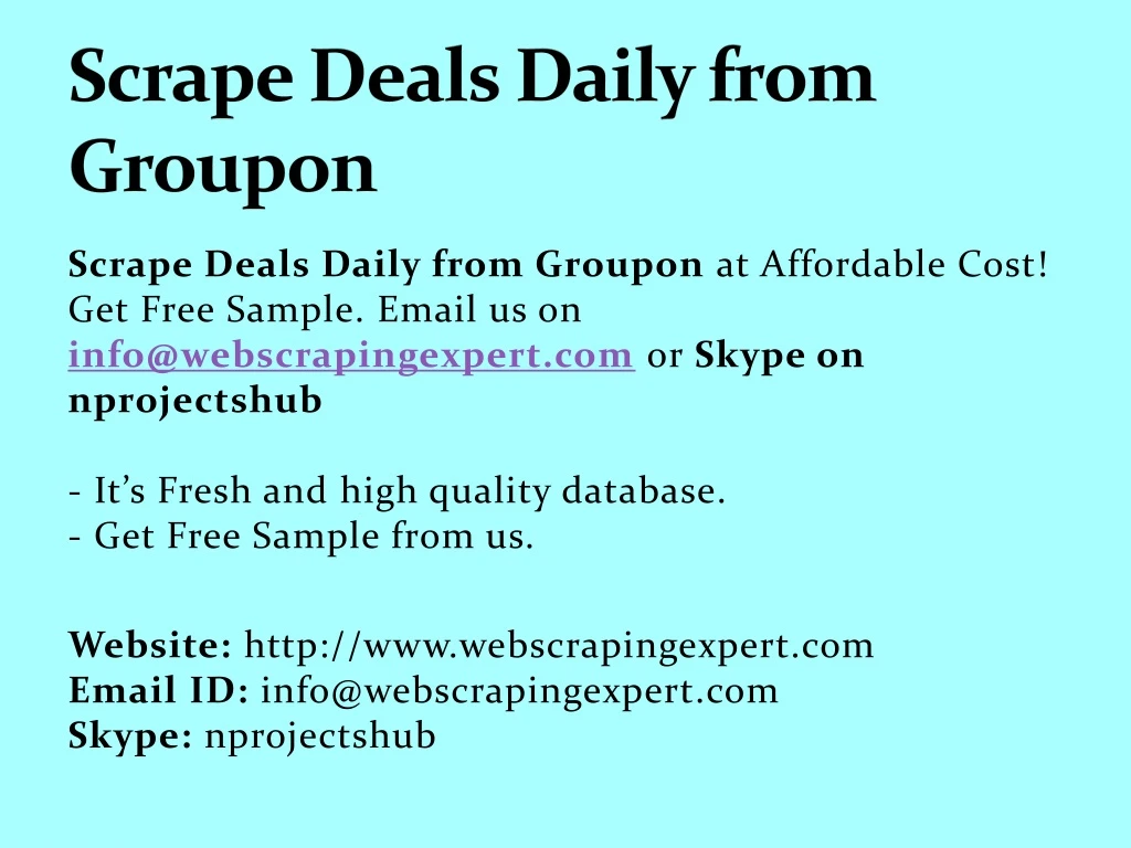 scrape deals daily from groupon