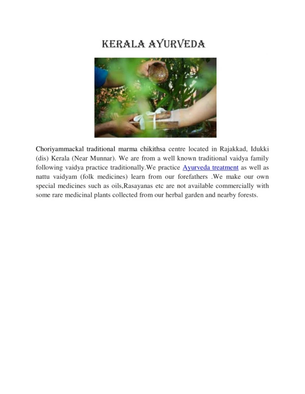 kerala ayurveda
