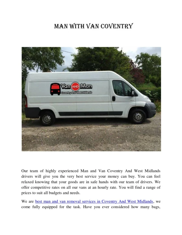 man with van coventry