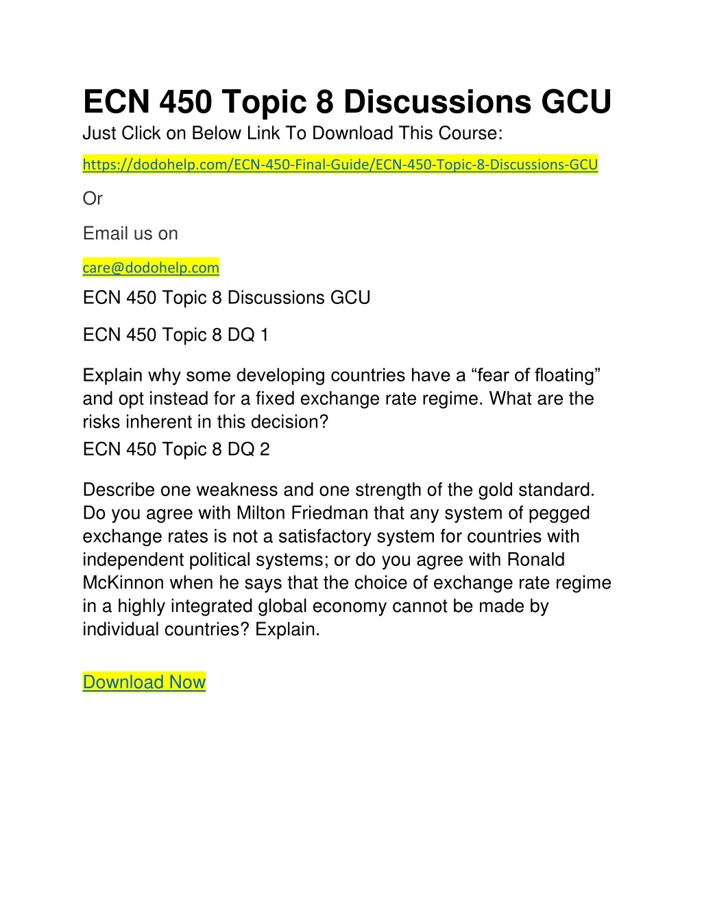 ecn 450 topic 8 discussions gcu just click