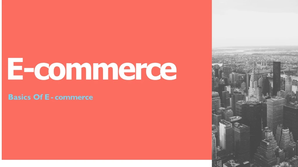 e commerce basics of e commerce
