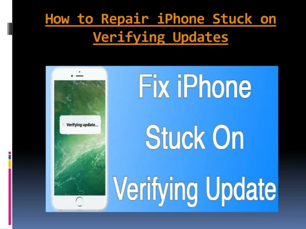 How to Repair iPhone Stuck on Verifying Updates