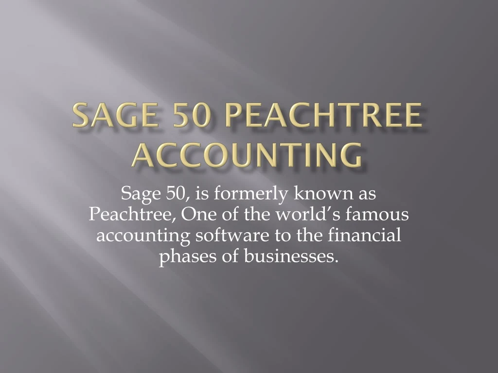 sage 50 peachtree accounting