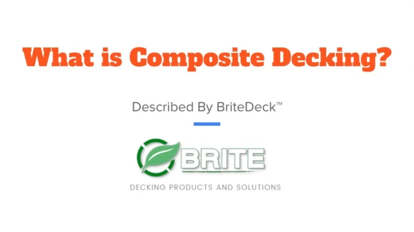 What is Composite Decking