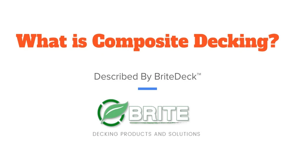 what is composite decking