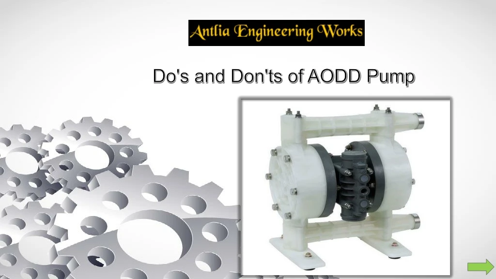 do s and don ts of aodd pump