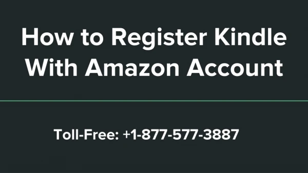 How to Register Kindle With Amazon Account