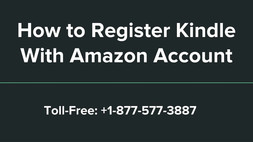 how to register kindle with amazon account