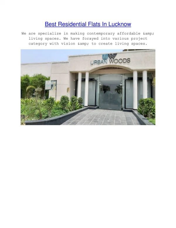 best residential flats in lucknow