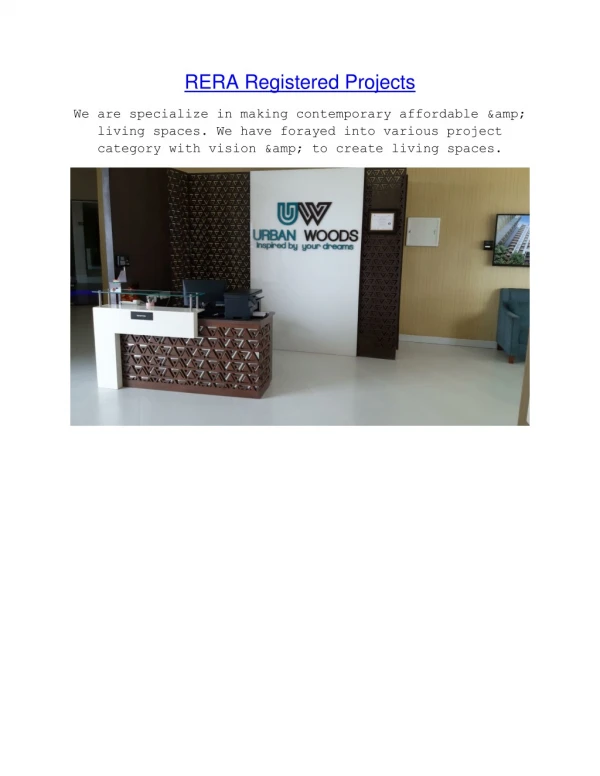 rera registered projects