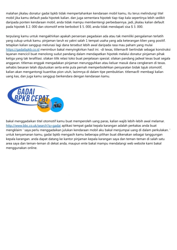 malahan jikalau donatur gadai bpkb tidak