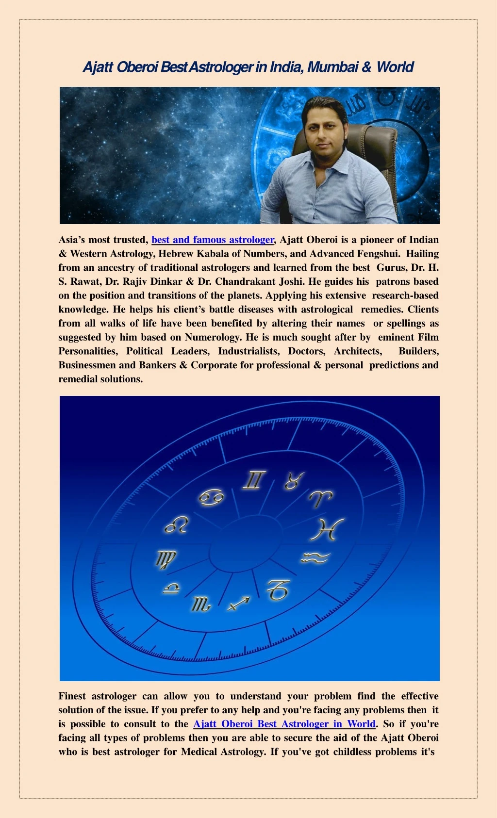 ajatt oberoi best astrologer in india mumbai world