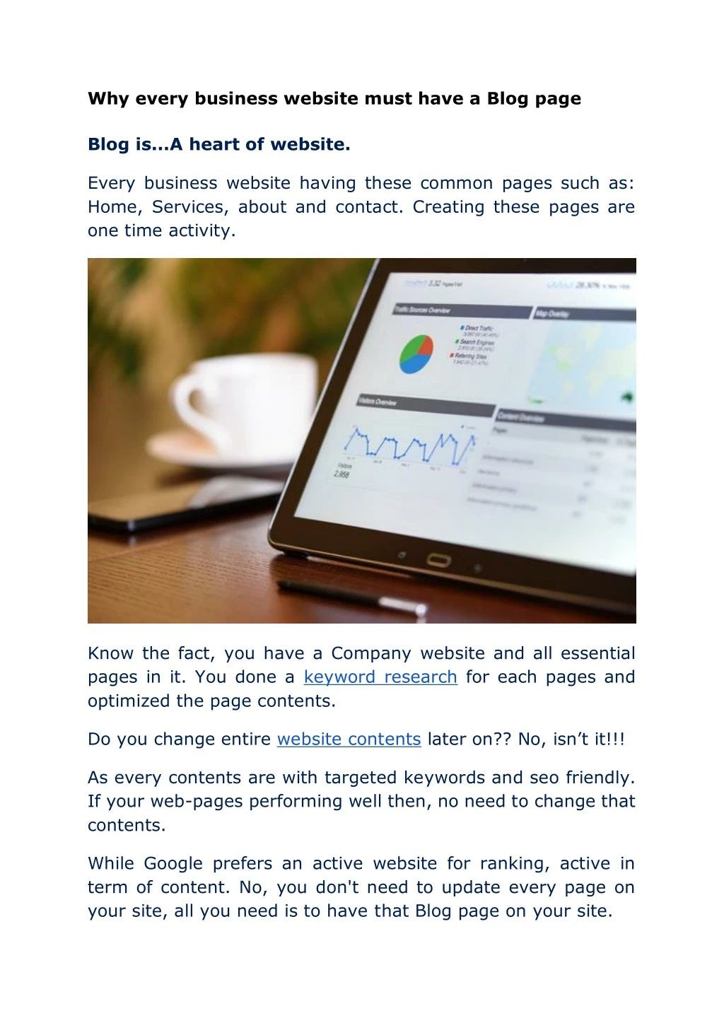 why every business website must have a blog page
