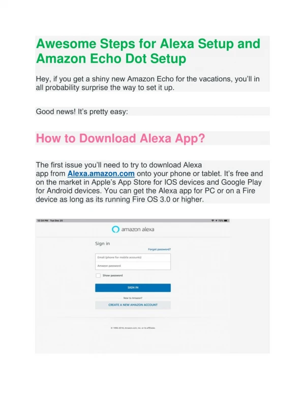 Follow the Steps for Alexa Setup and Amazon Echo Dot Setup