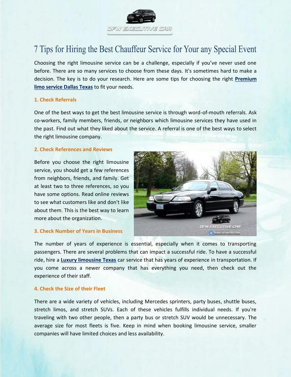 choosing the right limousine service