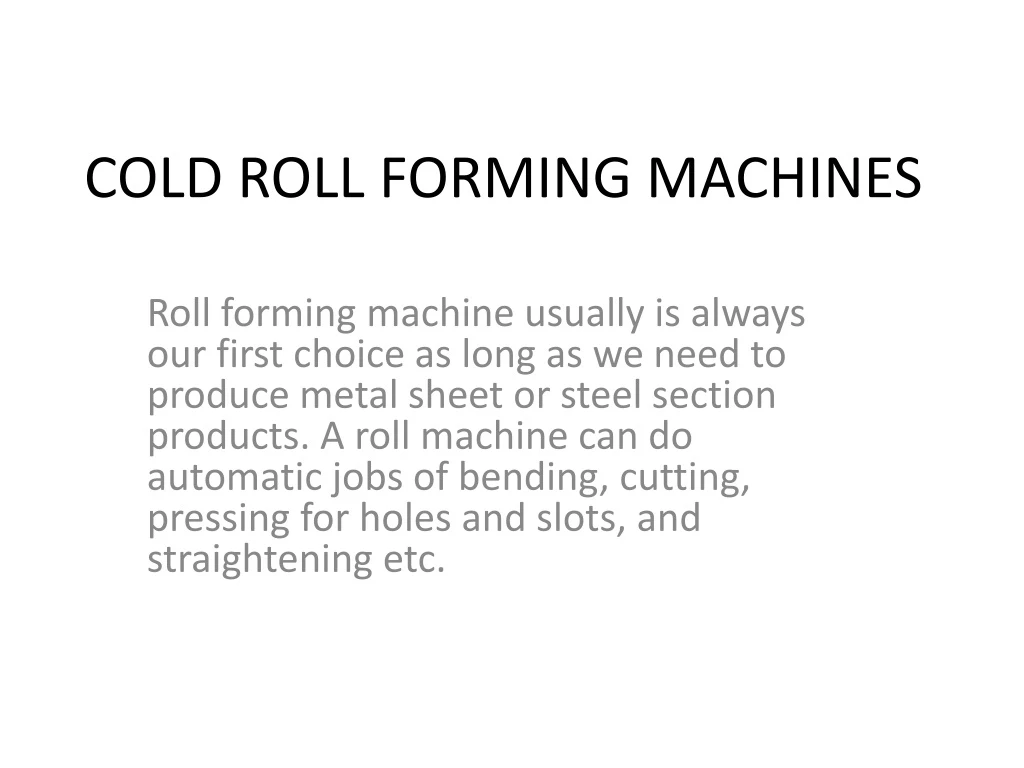 cold roll forming machines