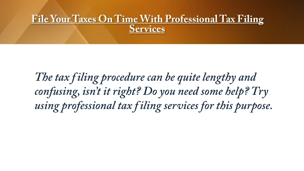 file your taxes on time with professional
