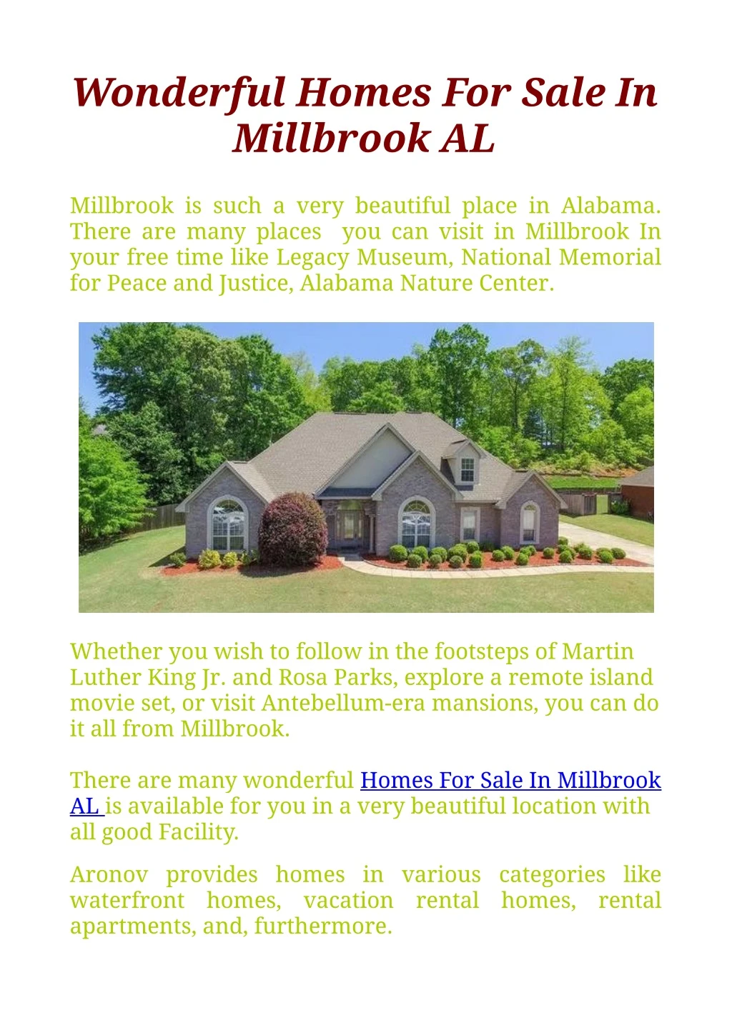 wonderful homes for sale in millbrook al