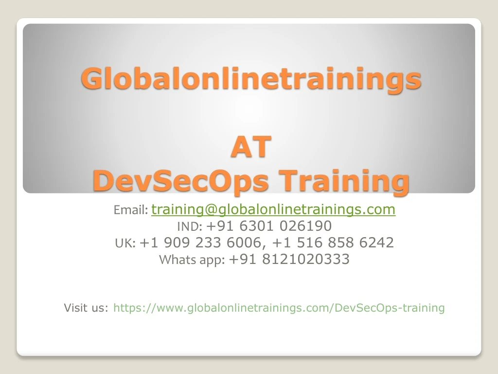 globalonlinetrainings at devsecops training