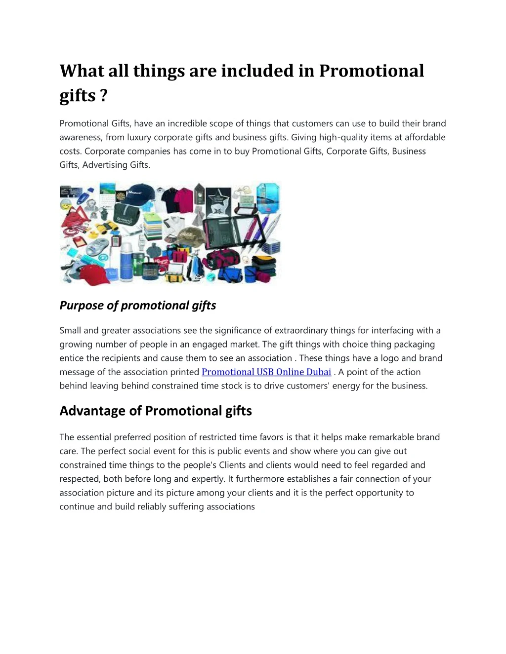 what all things are included in promotional gifts