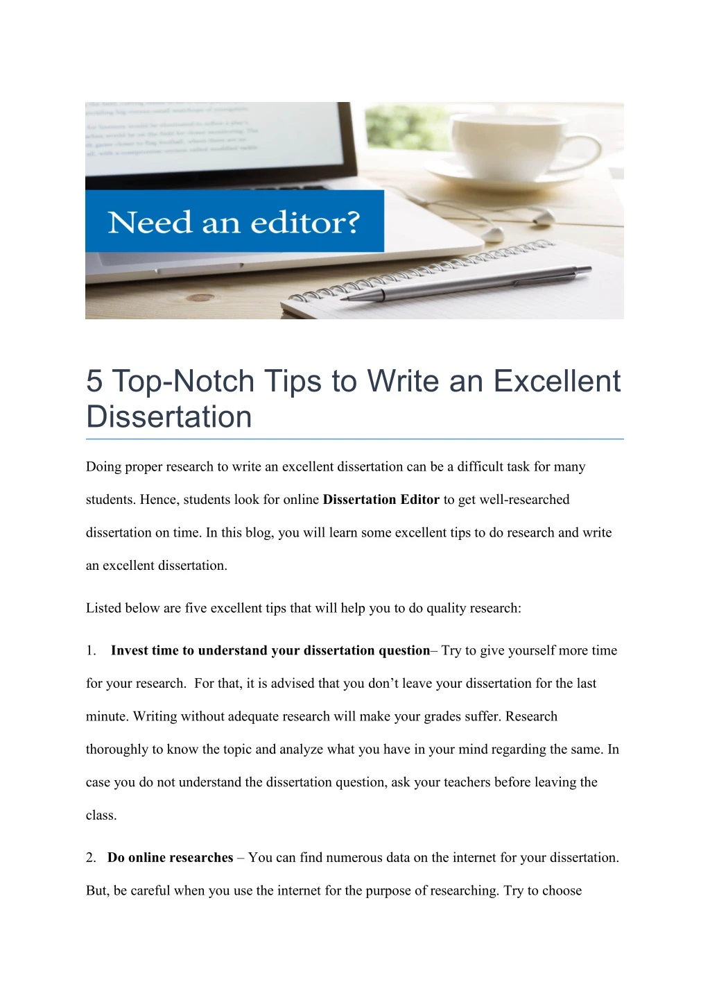 5 top notch tips to write an excellent