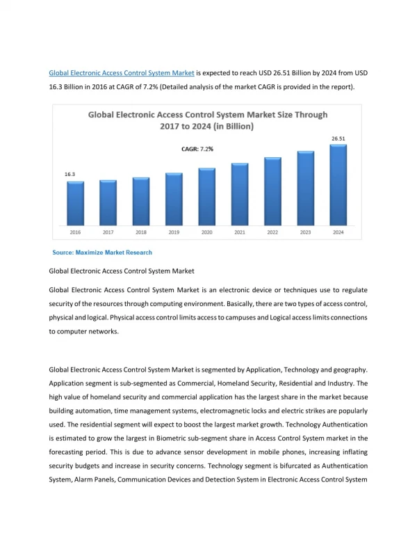 global electronic access control system market