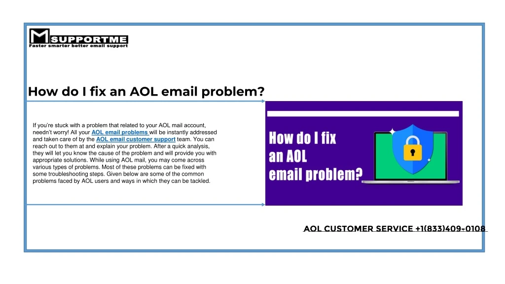 how do i fix an aol email problem