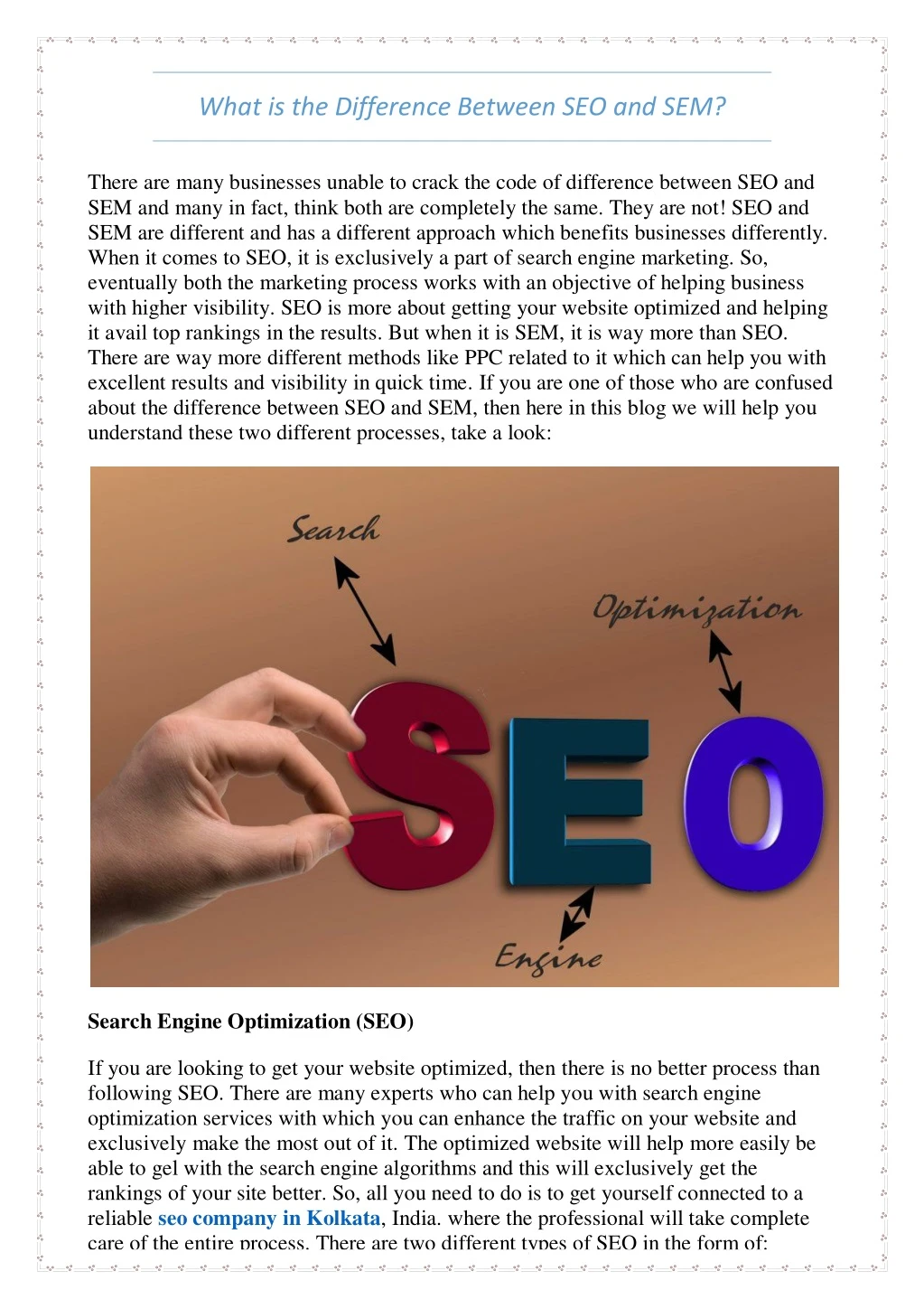 what is the difference between seo and sem